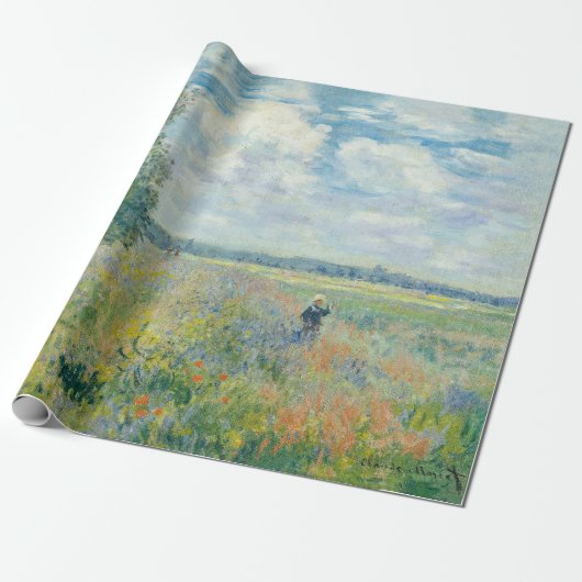 Claude Monet - Poppy Fields bij Argenteuil (1875) Cadeaupapier (Uitgerold)