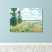 Claude Monet - Poppy Fields bij Argenteuil (1875) Canvas Afdruk (Insitu (Houten vloer))