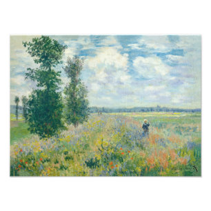 Claude Monet - Poppy Fields bij Argenteuil (1875) Foto Afdruk