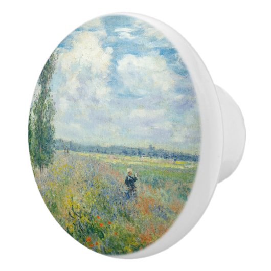 Claude Monet - Poppy Fields bij Argenteuil (1875) Keramische Knop (Rechts)