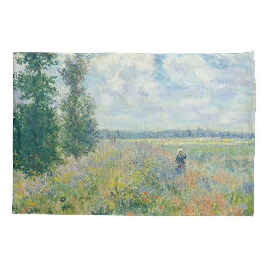 Claude Monet - Poppy Fields bij Argenteuil (1875) Kussensloop (Achterkant)