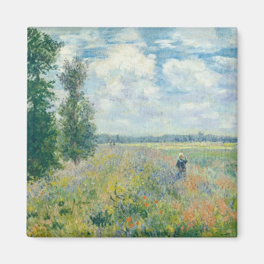 Claude Monet - Poppy Fields bij Argenteuil (1875) Magneet (Voorkant)