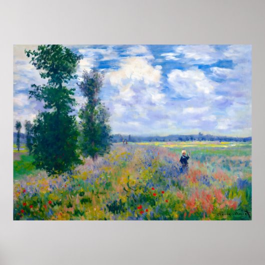Claude Monet, Poppy Fields bij Argenteuil, 1875 Poster (Voorkant)
