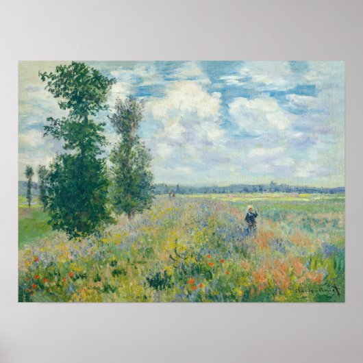 Claude Monet - Poppy Fields bij Argenteuil (1875) Poster (Voorkant)