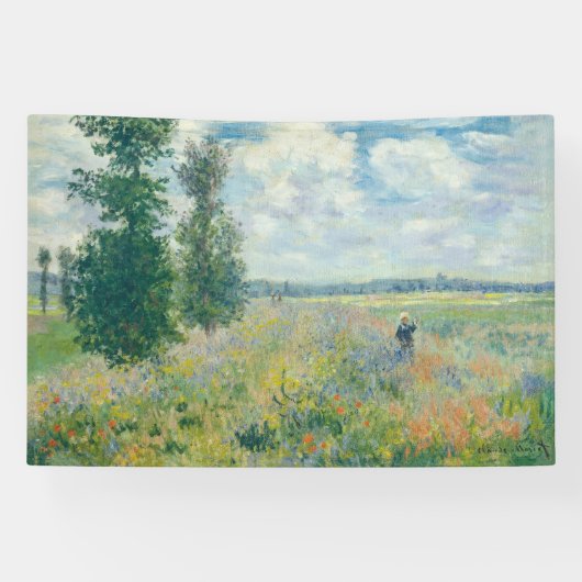 Claude Monet - Poppy Fields bij Argenteuil (1875) Spandoek (Horizontaal)