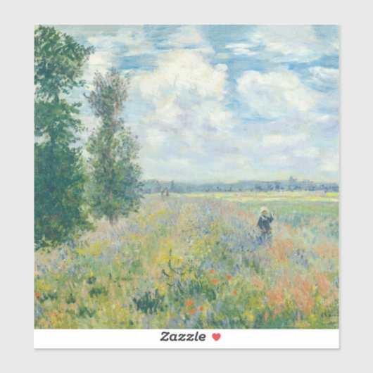 Claude Monet - Poppy Fields bij Argenteuil (1875) Sticker (Vel)