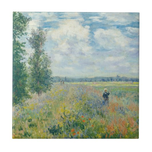Claude Monet - Poppy Fields bij Argenteuil (1875) Tegeltje (Voorkant)