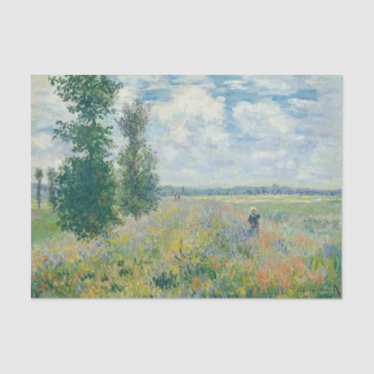 Claude Monet - Poppy Fields bij Argenteuil (1875) Tissuepapier (Voorkant)