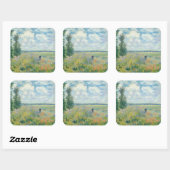 Claude Monet - Poppy Fields bij Argenteuil (1875) Vierkante Sticker (Vel)