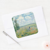Claude Monet - Poppy Fields bij Argenteuil (1875) Vierkante Sticker (Envelop)