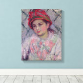 Claude Monet | Portret van Blanche Hoschede Canvas Afdruk (Insitu (Houten vloer))