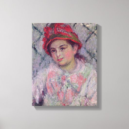 Claude Monet | Portret van Blanche Hoschede Canvas Afdruk (Voorkant)