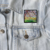 Claude Monet | Printemps a Giverny Vierkante Button 5,1 Cm (In situ)