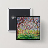 Claude Monet | Printemps a Giverny Vierkante Button 5,1 Cm (Voorkant /achterkant)