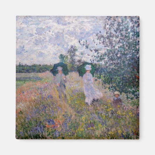 Claude Monet - Promenade bij Argenteuil Magneet (Voorkant)