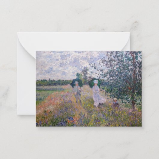 Claude Monet - Promenade bij Argenteuil Notitiekaartje (Voorkant)