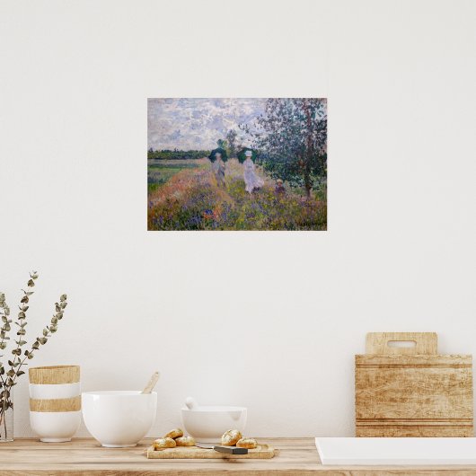 Claude Monet - Promenade bij Argenteuil Poster (Keuken)