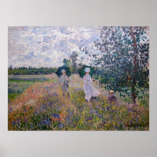 Claude Monet - Promenade bij Argenteuil Poster (Voorkant)