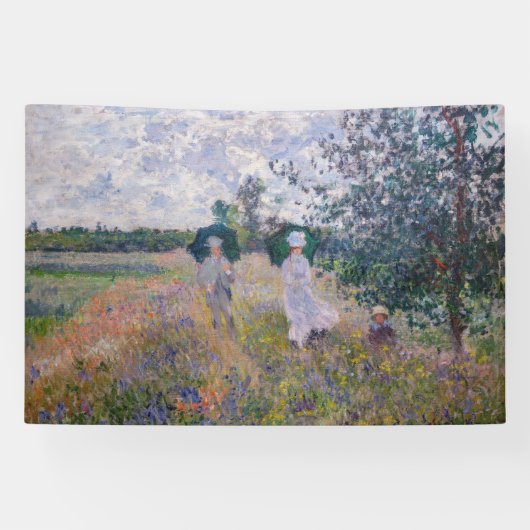 Claude Monet - Promenade bij Argenteuil Spandoek (Horizontaal)