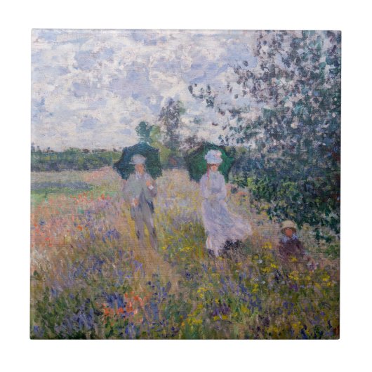 Claude Monet - Promenade bij Argenteuil Tegeltje (Voorkant)