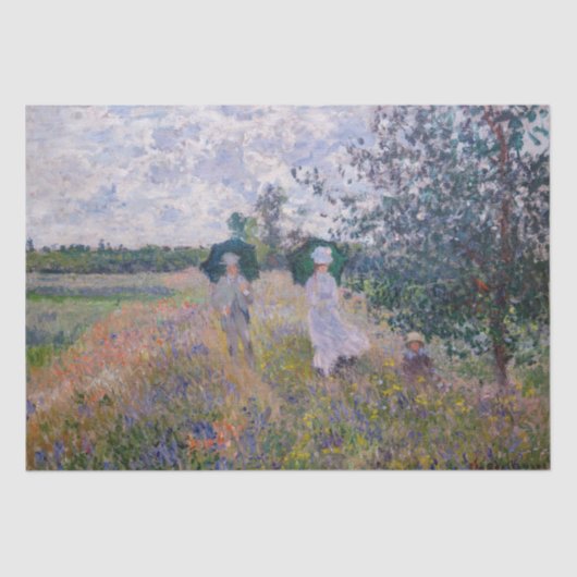 Claude Monet - Promenade bij Argenteuil Tissuepapier (Voorkant)