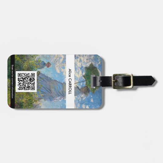 Claude Monet - Promenade - QR - Code Bagagelabel (Voorkant horizontaal)