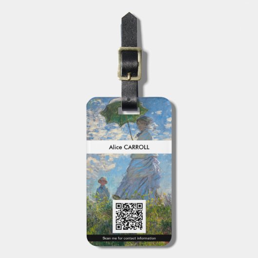 Claude Monet - Promenade - QR - Code Bagagelabel (Voorkant verticaal)