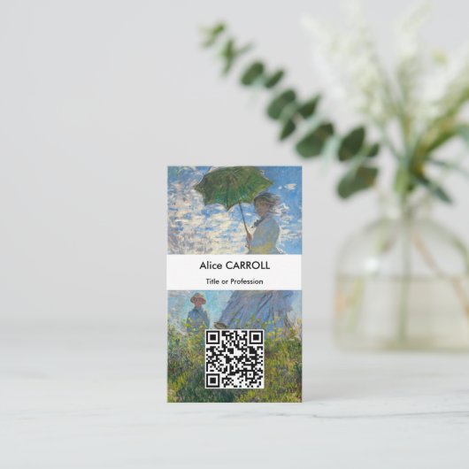 Claude Monet - Promenade - QR - Code Visitekaartje (Staand voorkant)