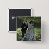 Claude Monet | Promenaders, Bazille, Camille Vierkante Button 5,1 Cm (Voorkant /achterkant)
