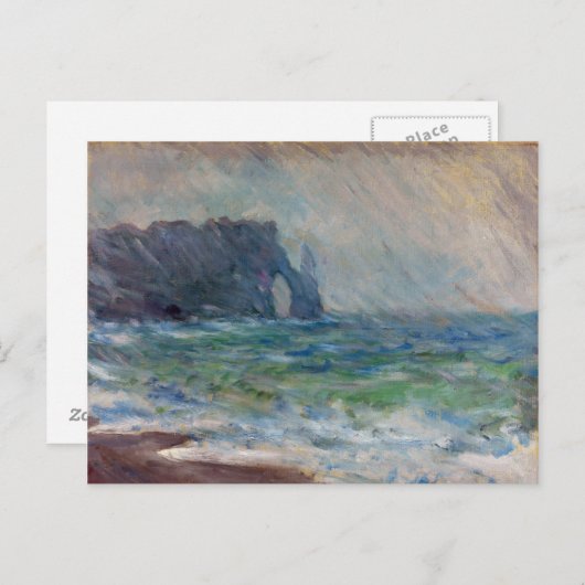 Claude Monet Rainfall Etretat Normandy Frankrijk Briefkaart (Voorkant / Achterkant)