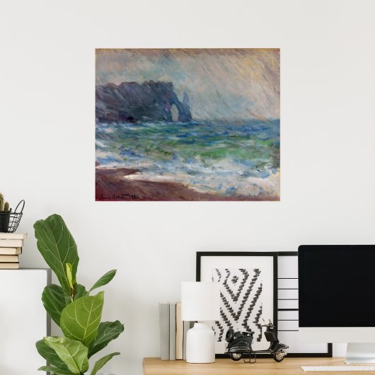 Claude Monet Rainfall Etretat Normandy Frankrijk Poster (Thuiskantoor)