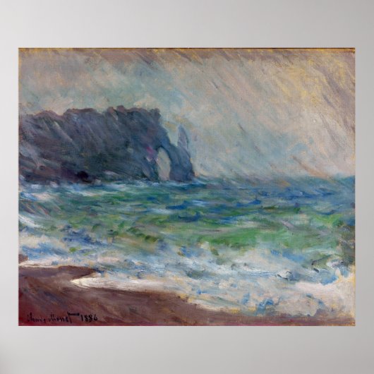 Claude Monet Rainfall Etretat Normandy Frankrijk Poster (Voorkant)