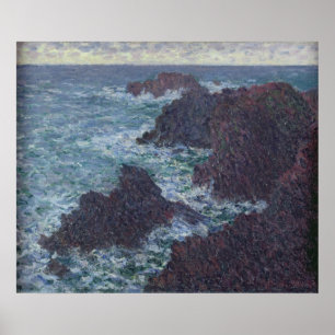 Claude Monet Rakken in Belle-Ile, wilde kust Poster