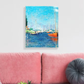 Claude Monet - Red Boats, Argenteuil Canvas Afdruk (Insitu (Woonkamer))