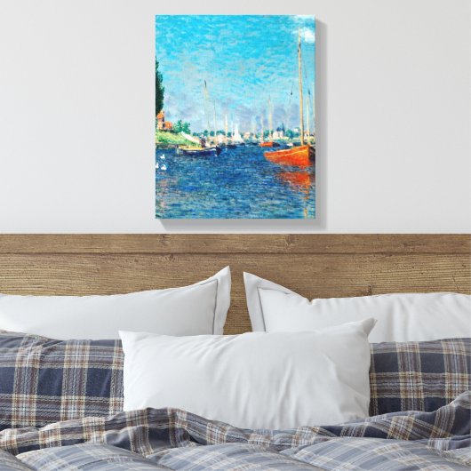 Claude Monet - Red Boats, Argenteuil Canvas Afdruk (Insitu (Slaapkamer))