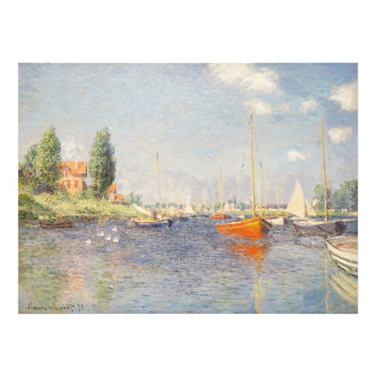 Claude Monet. Red Boats, Argenteuil Foto Afdruk (Voorkant)