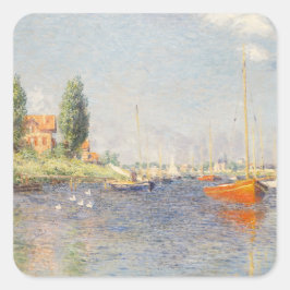 Claude Monet. Red Boats, Argenteuil Vierkante Sticker