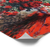 Claude Monet Red Chrysanthema Poster (Hoek)