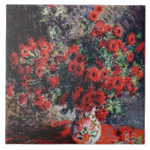  Claude Monet Red Chrysanthema Tegeltje (Voorkant)