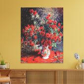 Claude Monet Red Chrysanthemums Canvas Afdruk (Insitu (Woonkamer))