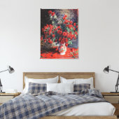 Claude Monet Red Chrysanthemums Canvas Afdruk (Insitu (Slaapkamer))