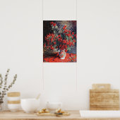 Claude Monet_Red Chrysanthemums Flowers - Poster (Keuken)