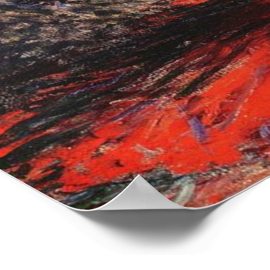 Claude Monet_Red Chrysanthemums Flowers - Poster (Hoek)