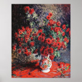 Claude Monet_Red Chrysanthemums Flowers - Poster (Voorkant)
