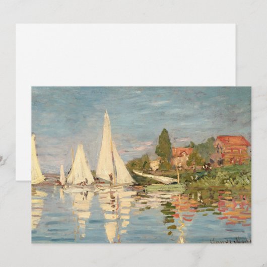 Claude Monet | Regatta te Argenteuil, c.1872 Bedankkaart (Voorkant / Achterkant)