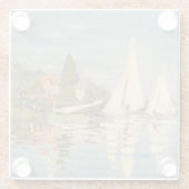 Claude Monet | Regatta te Argenteuil, c.1872 Glazen Onderzetter (Achterkant)