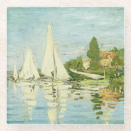 Claude Monet. Regattas at Argenteuil Glazen Onderzetter