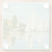 Claude Monet. Regattas at Argenteuil Glazen Onderzetter (Achterkant)