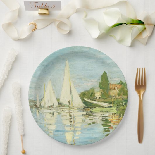 Claude Monet. Regattas at Argenteuil Papieren Bordje (Huwelijk)