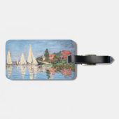 Claude Monet - Regattas at Argenteuil - QR Code Bagagelabel (Achterkant horizontaal)